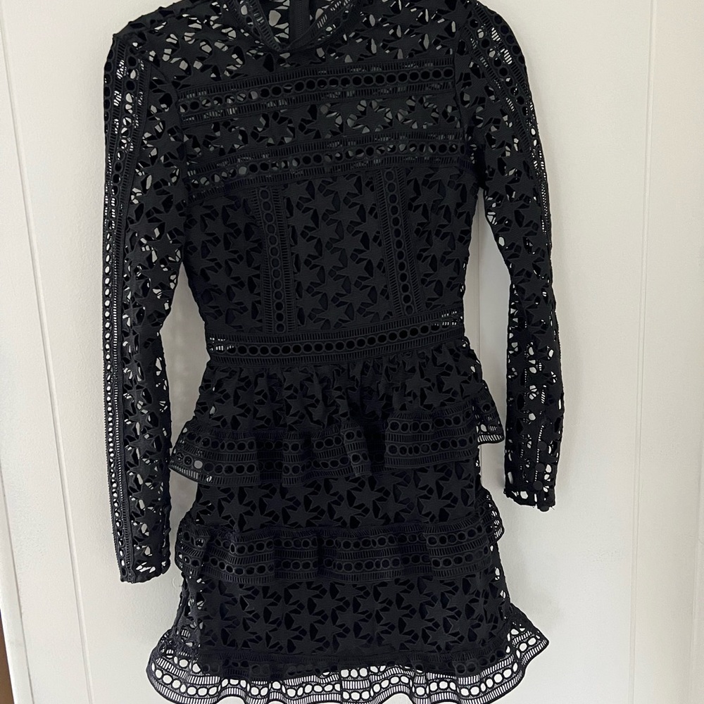Black Self Portrait Star Dress